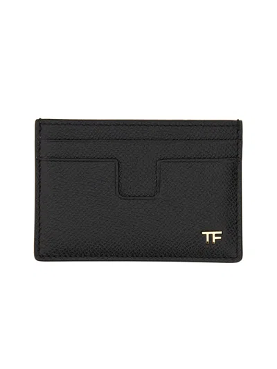 Tom Ford T Line Card Holder In Black