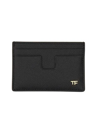 Tom Ford T Line Card Holder In Black