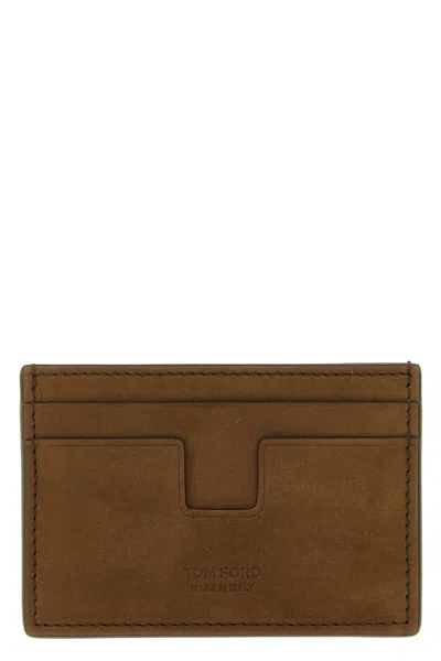 Tom Ford 't Line' Card Holder In Brown