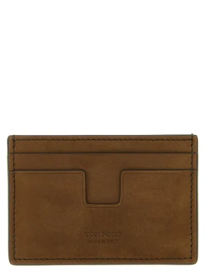 Tom Ford T Line Card Holder In Brown
