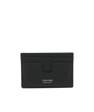 Tom Ford T Line Card Holder Wallet In Black