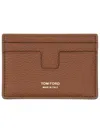 Tom Ford T Line Classic Card Holder In Brown