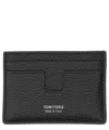 Tom Ford Black Card-holder With Embossed Logo In Black
