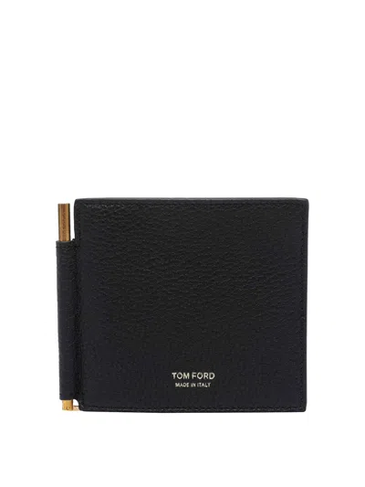 Tom Ford T Line Clip Wallet In Black