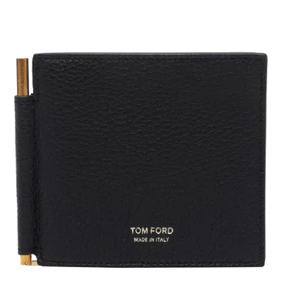 Tom Ford T Line Clip Wallet In Black
