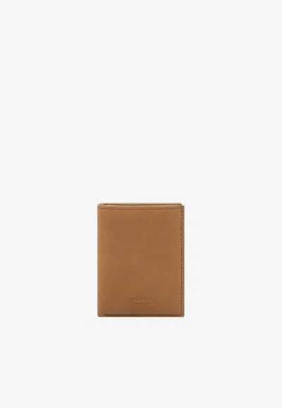 Tom Ford T-line Leather Bi-fold Cardholder In Brown