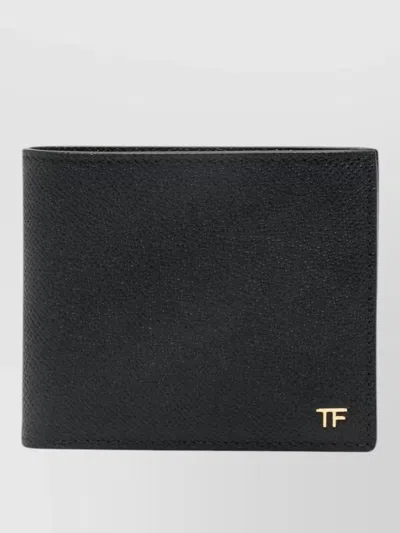 Tom Ford T Line Leather Bifold Card Holder In Black