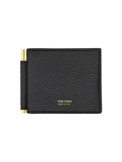 Tom Ford T Line" Portfolio Wallet In Black