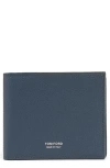 Tom Ford Navy Grain Leather Classic Bifold Wallet In Blue