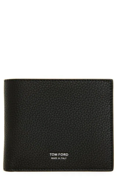 Tom Ford T-line Soft Grain Leather Bifold Wallet In Black