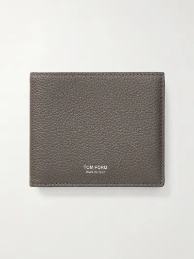 Tom Ford T Line Soft Grain Leather Bifold Wallet In White