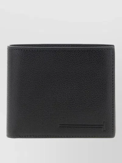 Tom Ford T Line Textured Leather Long Wallet In Black