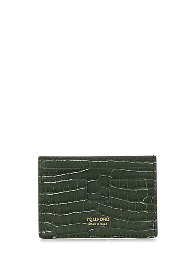 Tom Ford T Line Wallet In Rifle Green