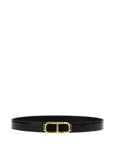 Tom Ford T-logo Belt In Black