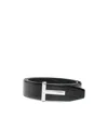 Tom Ford Reversible Crocodile Effect Belt With Metallic Buckle In Black