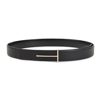 Tom Ford T Logo Belt In Black