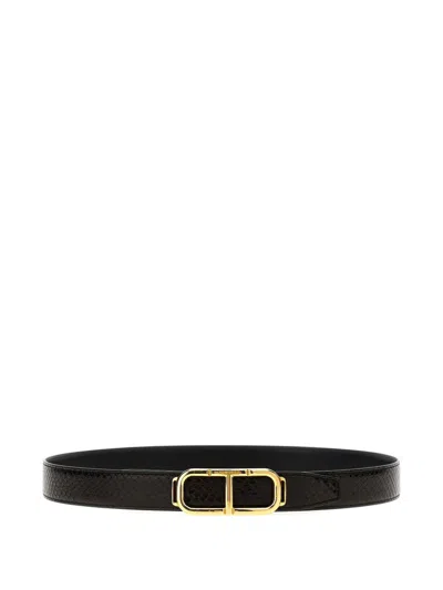 Tom Ford T-logo Belt In Brown