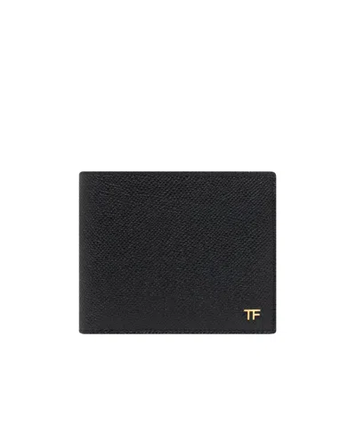 Tom Ford T Logo Bi-fold Wallet In Black