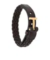 Tom Ford T Logo Braided Bracelet In Black