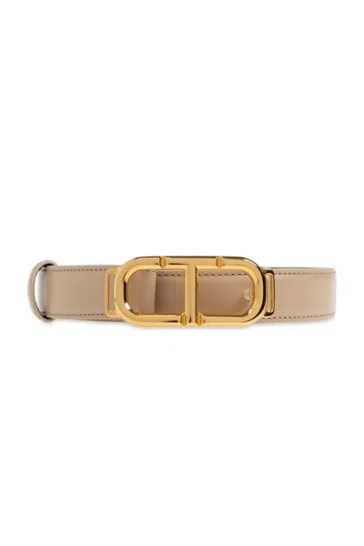 Tom Ford T-logo Buckle Belt In Neutrals