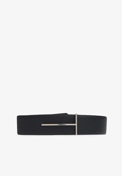Tom Ford T Logo Double-sided Buckle Belt In Black