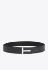 Tom Ford Men Logo Reversible Belt In Black