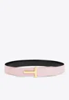 Tom Ford Pastel Pink Signature Buckle Belt In Pink