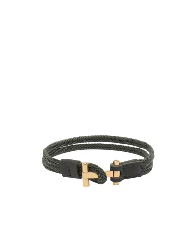 Tom Ford T Logo Plaque Bracelet In Black
