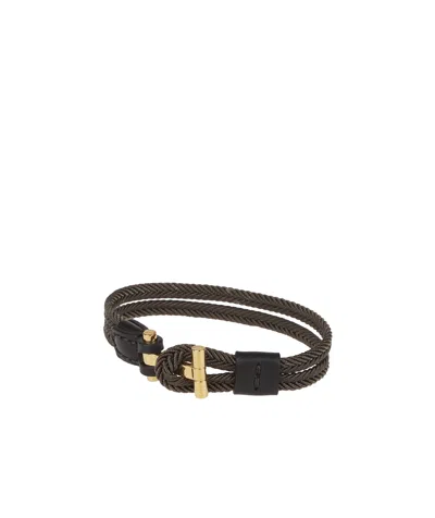 Tom Ford T Logo Plaque Bracelet In Yellow