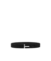 Tom Ford 't' Reversible Belt In Black