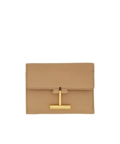 TOM FORD TOM FORD T LOGO PLAQUE TRI-FOLD WALLET
