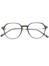 Tom Ford T-logo Round-frame Glasses In Blau