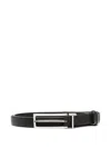 Tom Ford Natural Leather Metal T Loop Belt 15 Mm Accessories In Black
