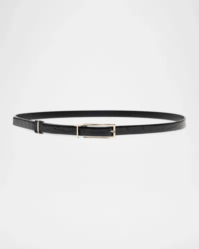 Tom Ford T Loop Crocodile Printed Leather Belt In Black