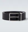 Tom Ford Logo-loop Leather Belt In Black