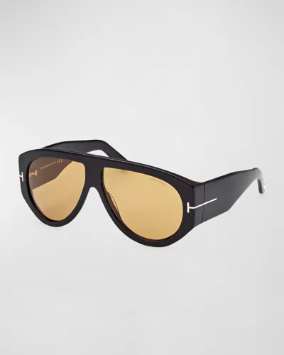 TOM FORD BRONSON T-MONOGRAM ROUND ACETATE SUNGLASSES