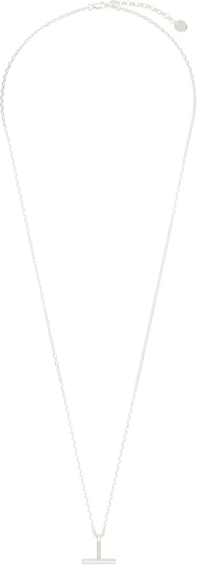 Tom Ford Logo Pendant Necklace In Metallic