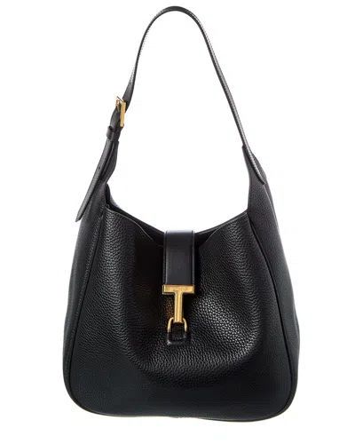 Tom Ford T Pin Leather Tote In Black