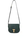 Tom Ford T-plaque Leather Shoulder Bag In Green