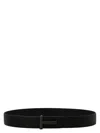 Tom Ford Logo-buckle Leather Belt In Black
