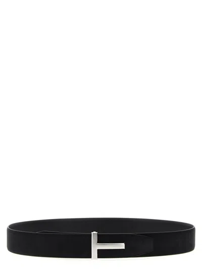 Tom Ford Logo Reversible Belt Belts Multicolor In Black