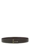 Tom Ford T Reversible Belt In Brown