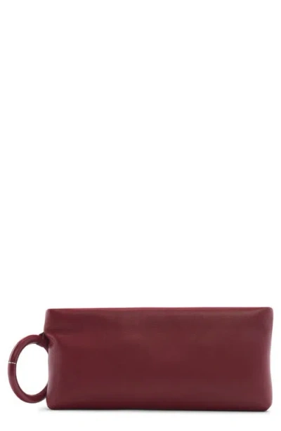 Tom Ford T-ring Leather Clutch In Red