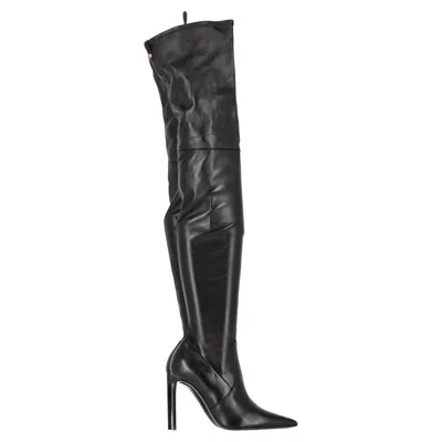 Tom Ford T Screw Over-the-knee Boots In Black Leather