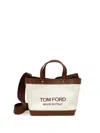 Tom Ford T-screw Tote Bag In Canvas Beige