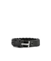 Tom Ford T-lock Interwoven-leather Bracelet In Gray