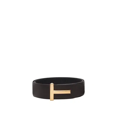 Tom Ford T-shaped Double-sided Belt In Brown