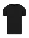 Tom Ford Black Stretch Cotton Crew Neck T-shirt In Black