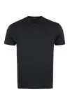 Tom Ford White Crewneck T-shirt With Tf Embroidery In Lyocell And Cotton Blend Man