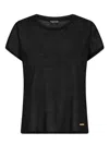 Tom Ford Logo-plaque Silk T-shirt In Black